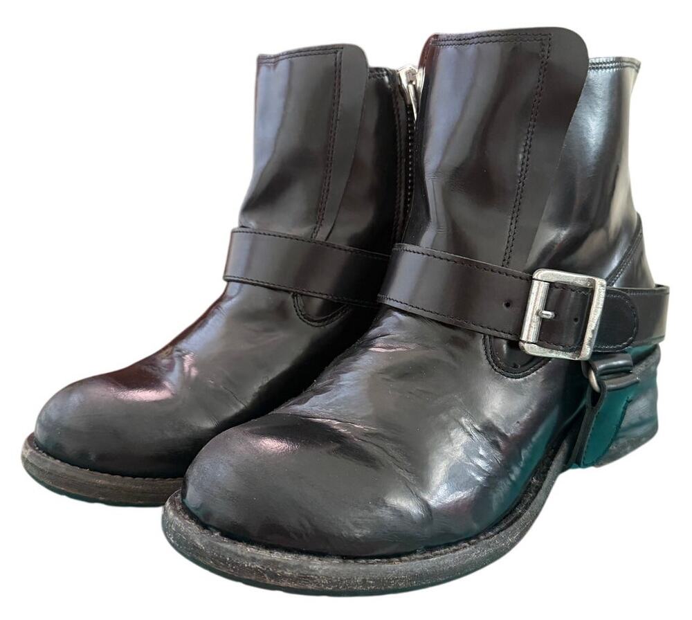 All Saints Black Jules Biker Moto Boots Heel 1.75" Size 7.5 Grunge Streetwear